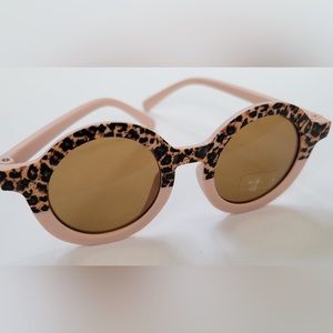 Blush Pink Leopard Print Kids Sunglasses